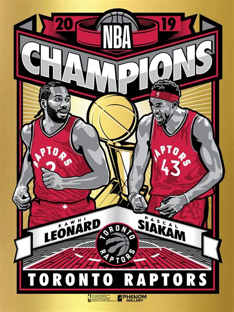 Toronto Raptors 2019 NBA Champions Limited Edition Foil Serigraph ...