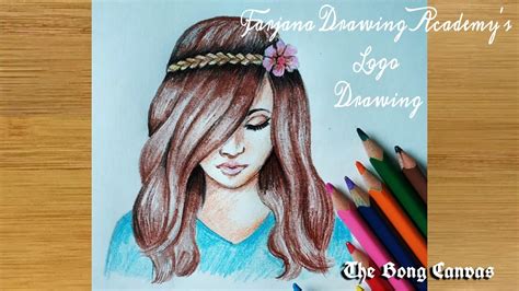 Farjana Drawing Academy Logo/A girl with beautiful hair Pencil Sketch drawing/Dailly Challenge ...