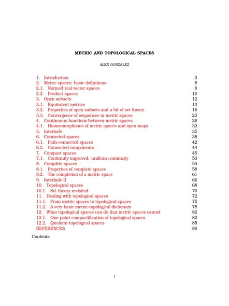 Metric and Topological Spaces | PDF | Continuous Function | Metric Space