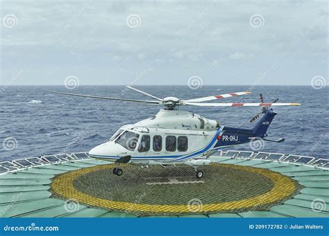 A Brazilian Augusta Westland AW139 Helicopter Landing on a Ships ...