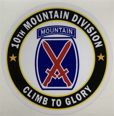 US Army 10th Mountain Division Climb to Glory Sticker - Decal Patch - Co