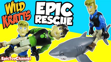 kids anka WILD KRATTS Toys Chris Saves Martin in EPIC Rescue Shark Wild ...