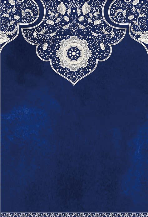 Blue Antique Vintage Wedding Background. Islamic art pattern ...