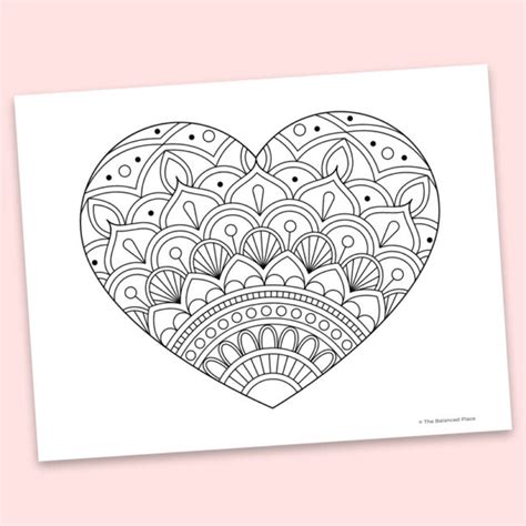 Zentangle Heart Coloring Page | Fun Family Crafts