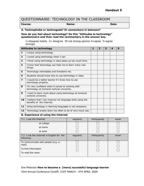 Questionnaire on the use of technology in the classroom | PDF | Free Download