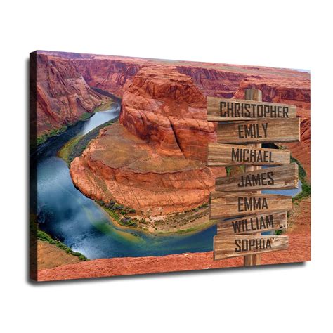 Personalized Name Canvas Grand Canyon Wall Art, Custom Family Street Sign Canvas Print, Family ...