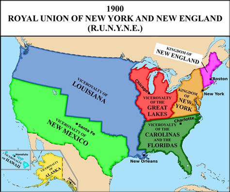 Map of the Royal Union (monarchical USA) in 1900 by matritum on DeviantArt