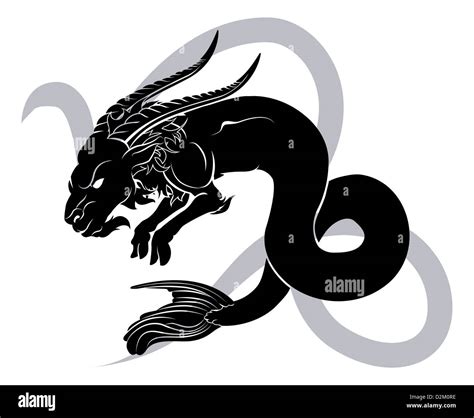 Illustration of Capricorn the sea goat zodiac horoscope astrology sign ...