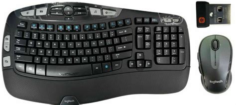 Logitech Wireless Wave MK550 QWERTY Keyboard K350 & Laser Mouse M510 w ...