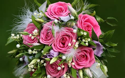 Pink Flowers Bouquet HD wallpaper