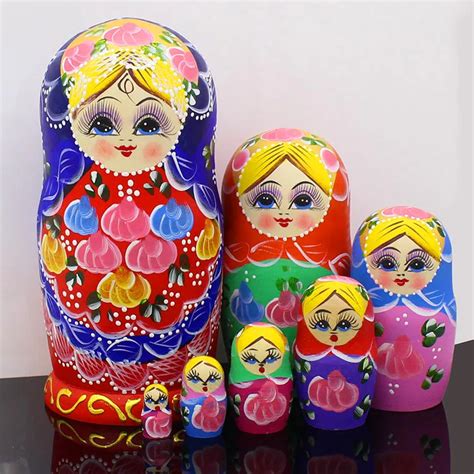 Wooden Matryoshka Doll Set of 7 Layers Nesting Dolls Matryoshka Madness ...