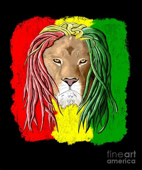 Rasta Reggae Lion And Flag for Rastafarian Digital Art by MacDonald Creative Studios | Fine Art ...