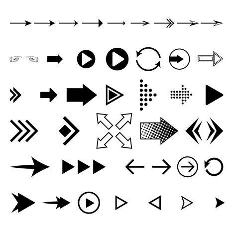 Arrow isolated vector icon big set. Big Arrows icon collection for web ...