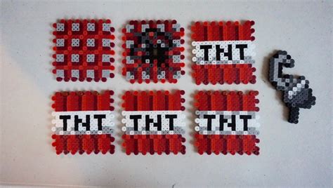 minecraft tnt pattern | Perler bead templates, Perler bead patterns, Perler beads designs