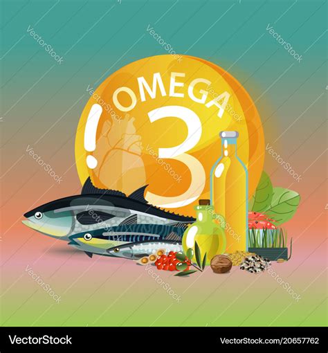 Omega 3 polyunsaturated fatty acids Royalty Free Vector