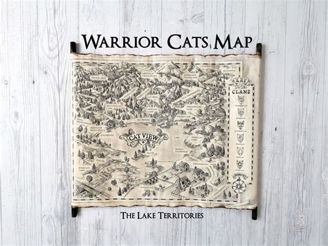 Warrior Cats Map, the Lake Territories Map Scroll, Cat View, Warriors ...