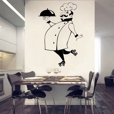 Kitchen Vinyl Wall Art Stickers Chef De Cuisine Removable Wall Decals ...