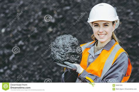 Coal mining worker stock image. Image of hold, extracted - 95601591