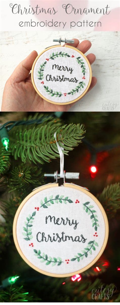 Merry Christmas Ornament Tutorial - Free Christmas Embroidery Designs