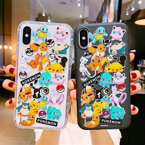 Cute Pokemon Phone Case for iphone 6/6s/6plus/7/7plus/8/8P/X/XS/XR/XS ...