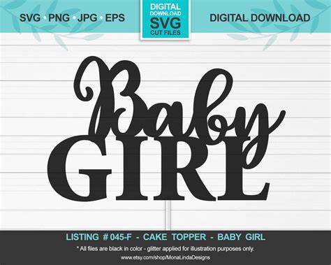 Welcome Baby Girl SVG Cupcake/Cake Topper Baby Shower svg | Etsy