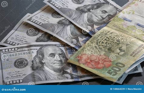 Detail of a Five Hundred Peso Bill Next To Dollars Stock Image - Image ...