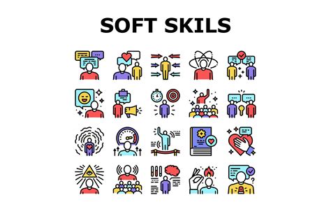 Soft Skills People Collection Icons Set Vector By vectorwin | TheHungryJPEG