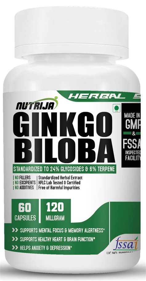 Buy Ginkgo Biloba 120mg Capsules Supplement Online in India | NutriJa ...