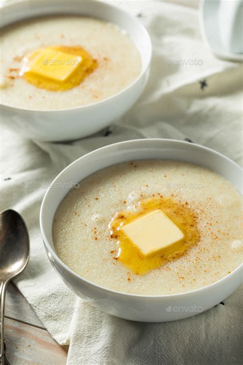 Homemade Healthy Creamy Wheat Farina Porridge Stock Photo by bhofack2