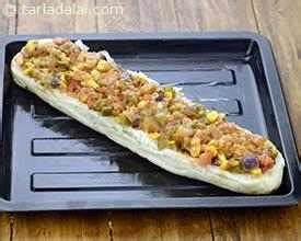 Cheesy Veg Footlong recipe, Sandwich Recipes