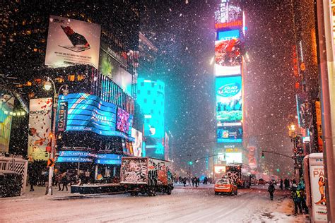 Times Square Snow New York Art Photo Photograph by Igor Maloratsky