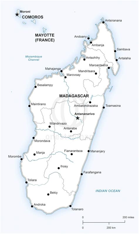 Vector Map of Madagascar Political | One Stop Map