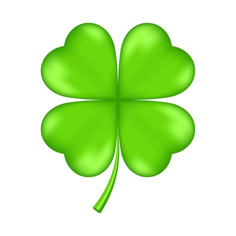 Lucky clover leaf, four isolated on white, for St. Patrick's day ...