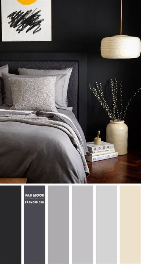 Charcoal and Grey Bedroom Colour Scheme | Dark Bedroom Walls