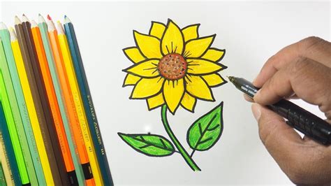 How To Draw Sunflower With Paper Easy Step by Step - YouTube