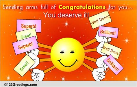 Congratulations... You Deserve It! Free Congratulations eCards | 123 ...