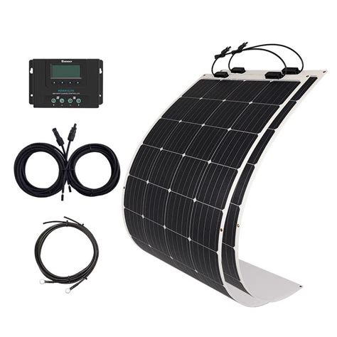 Renogy 350-Watt Flexible Monocrystalline Solar Panel Kit with 40 Amp Rover Elite MPPT Charge ...