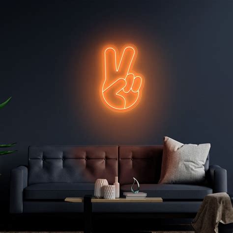 Neon Peace Sign - Etsy