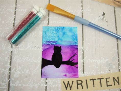 ACEO Miniature Painting, Night Falls, Owl Silhouette £3.75 | Owl ...