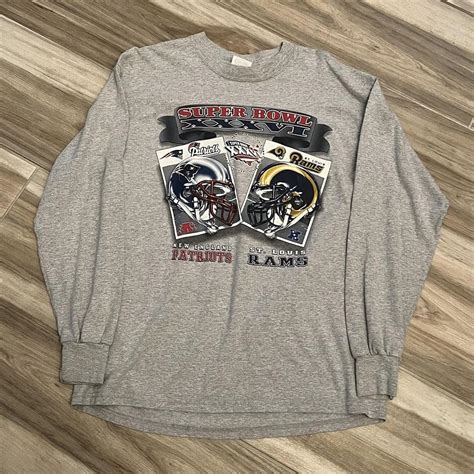 Vintage 2002 Super Bowl Rams vs Patriots... - Depop