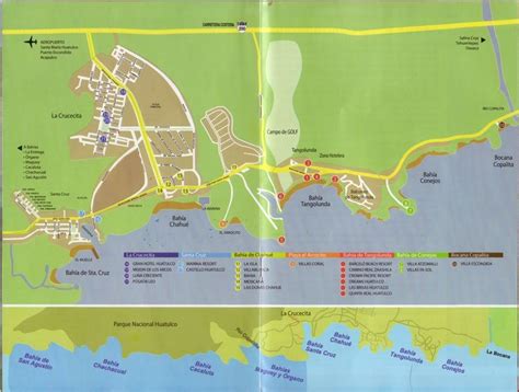 Bays of Huatulco and La Crucecita-Map | Things to do, Mexico travel ...