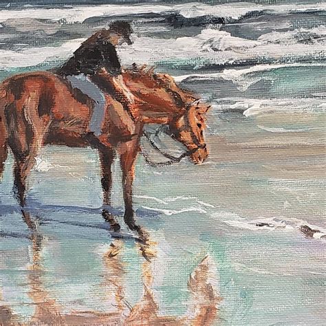 Horse on beach beach art with horse coastal wall art | Etsy