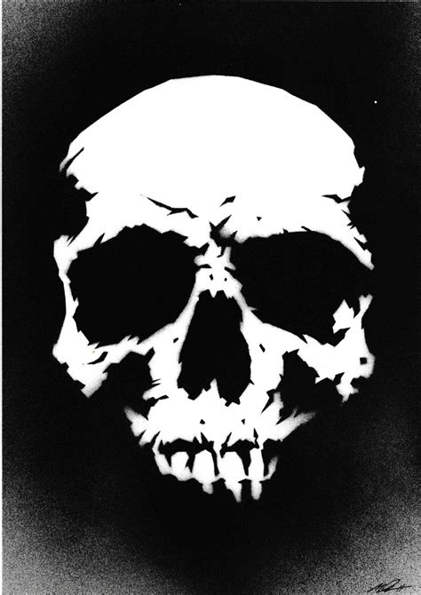 Skull ( stencil piece ) Comic Art | Skull stencil, Skull artwork, Skulls drawing