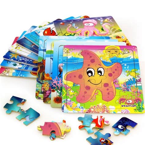 2018 Wooden Puzzle Toy Educational Developmental Baby Kids Training ...