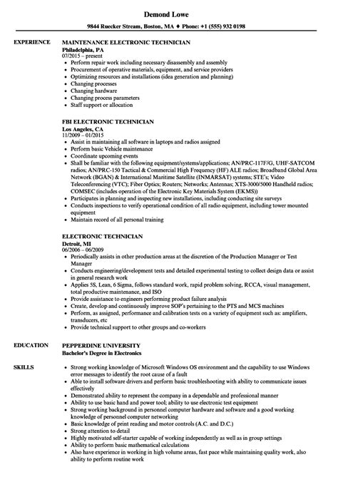 Electronic Technician Resume Examples - JerryPound Blog