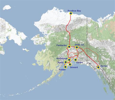 Map Of Alaska Highway System - Cities And Towns Map