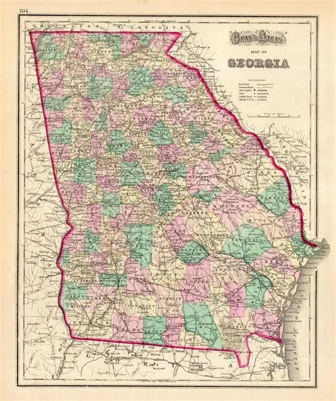 (GA.) Map Of Georgia – The Old Map Gallery