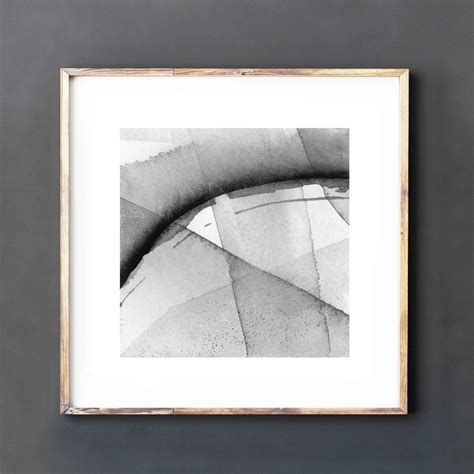 Black White Fine Art Print of Square Abstract Painting, Modern ...