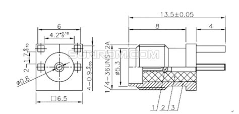 SMA Female PCB Edge Mount - SMA-KE [5351] : Sunrom Electronics/Technologies