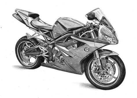 Motorbike Drawings by Angela of Pencil Sketch Portraits